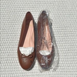J.Crew Brown Leather Ballet Flats